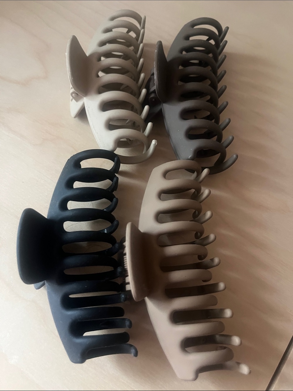 Neutral Color 4 inch Hair Claw Clips - Pack of 4